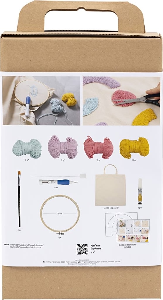 DIY Kit punch Needle, tygpåse, pastellfärger