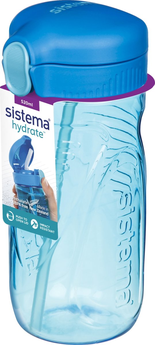 Sistema Tritan QuickFlip vattenflaska, 520ml, blå