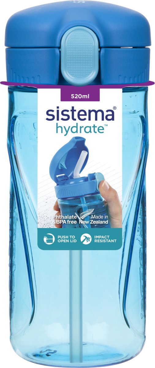 Sistema Tritan QuickFlip vattenflaska, 520ml, blå