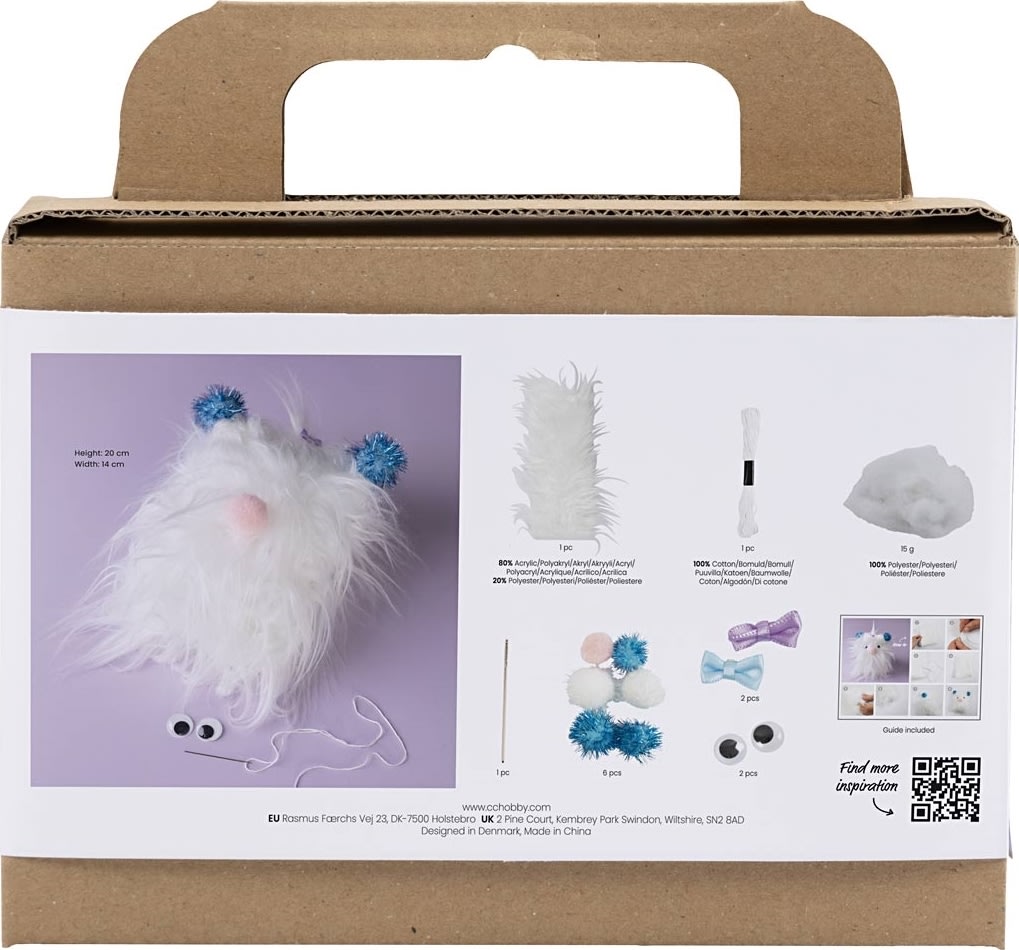 Mini DIY Kit sömnad, fluffigt monster