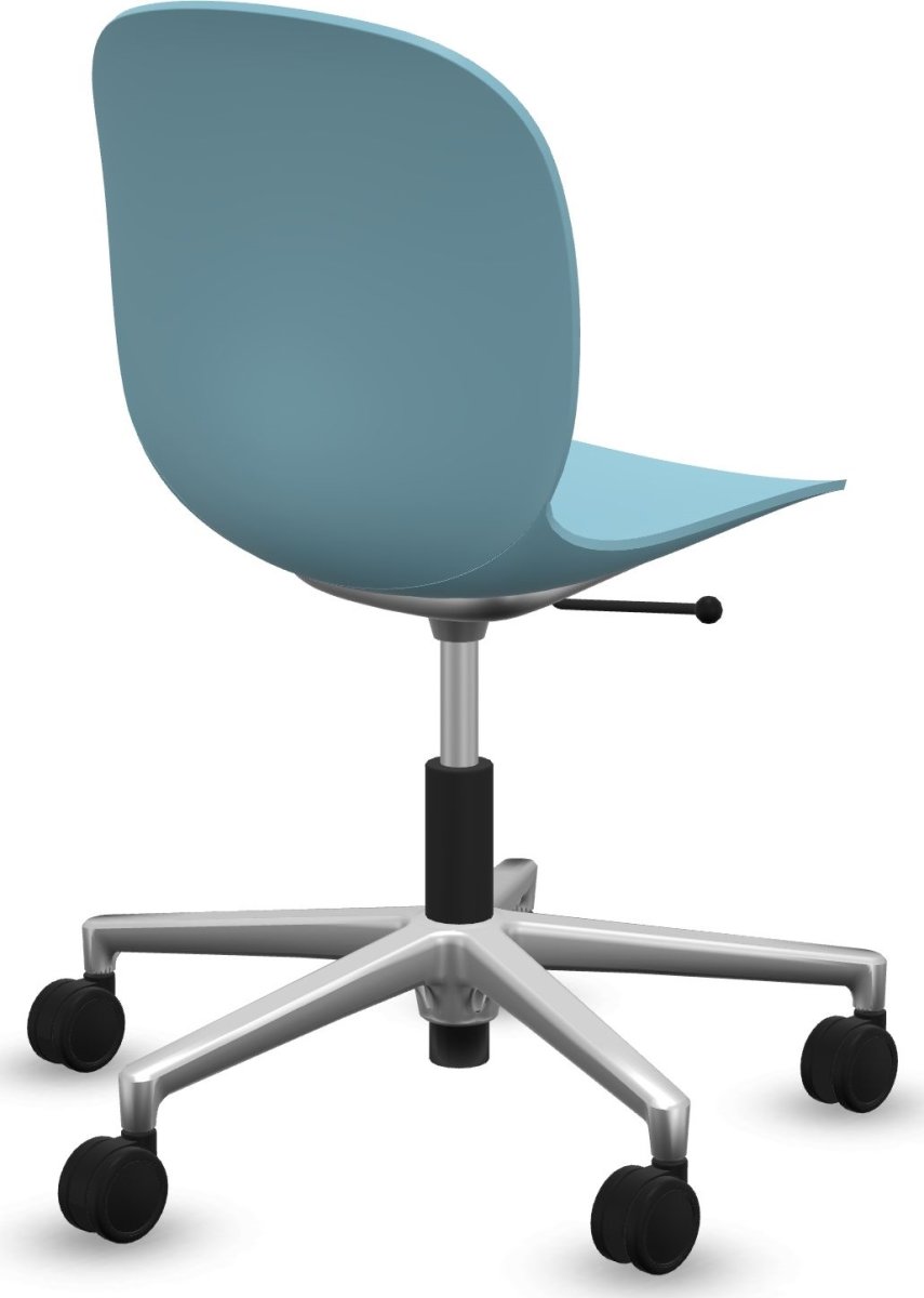 RBM Noor mötesstol ljusblå med aluminium bas