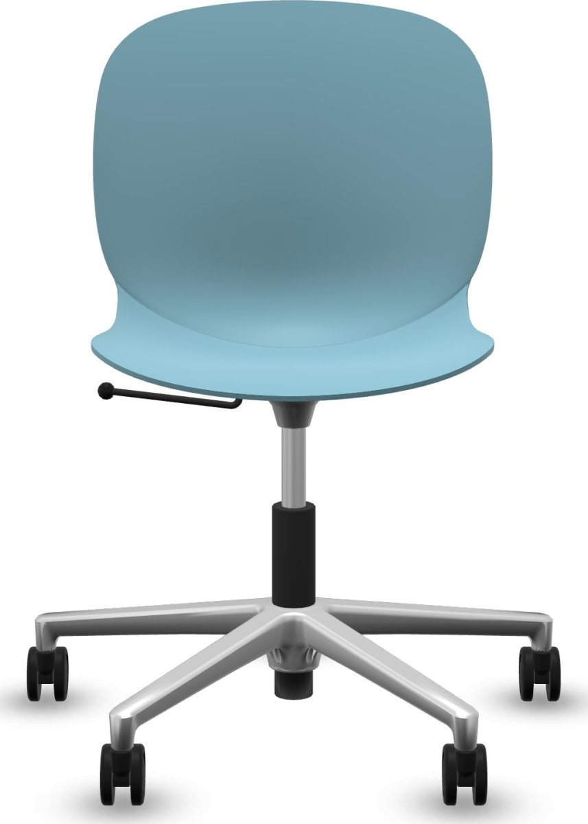 RBM Noor mötesstol ljusblå med aluminium bas