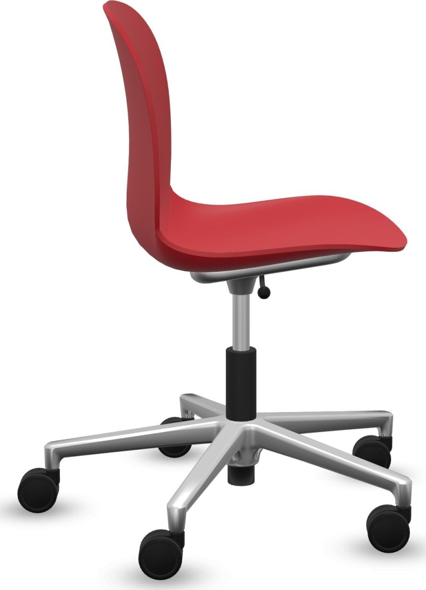 RBM Noor mötesstol röd med aluminium bas