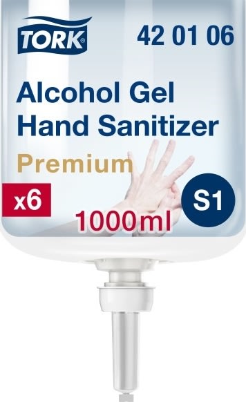 Tork S1 Premium handdesinfektion 80 %, gel, 1 l