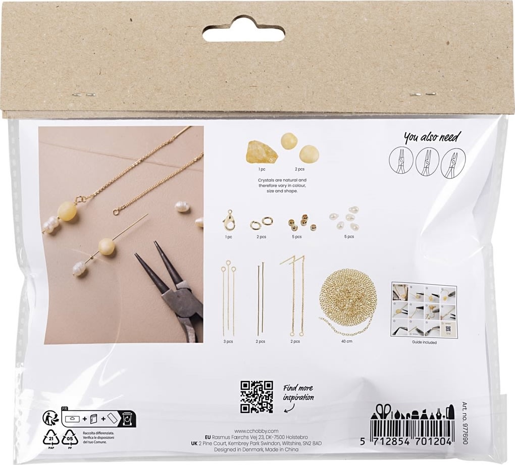 Mini DIY Kit smycken, halsband+örhängen m/kalcit