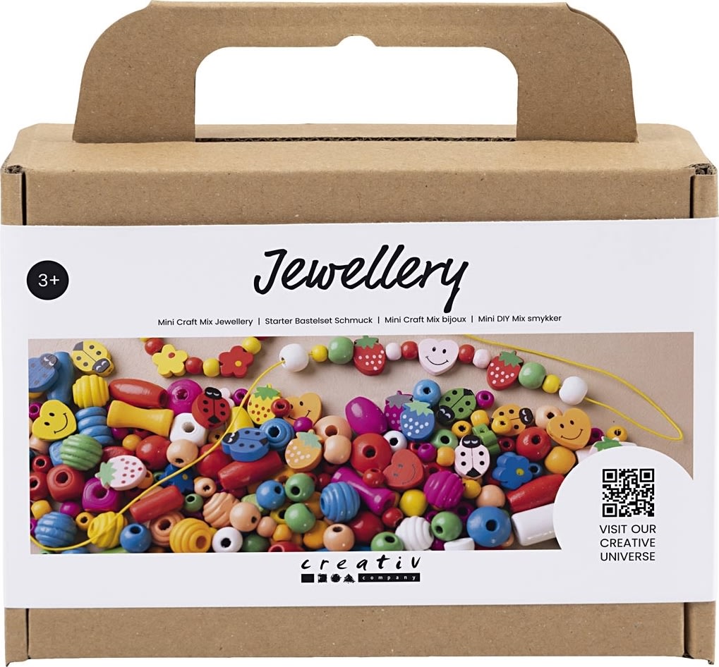 Mini DIY Kit smycken, pärlor + resår, grundpaket