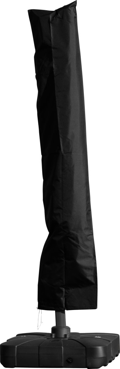 Hängparasoll Ø3,5m m/fot/hjul+överdrag+LED, svart