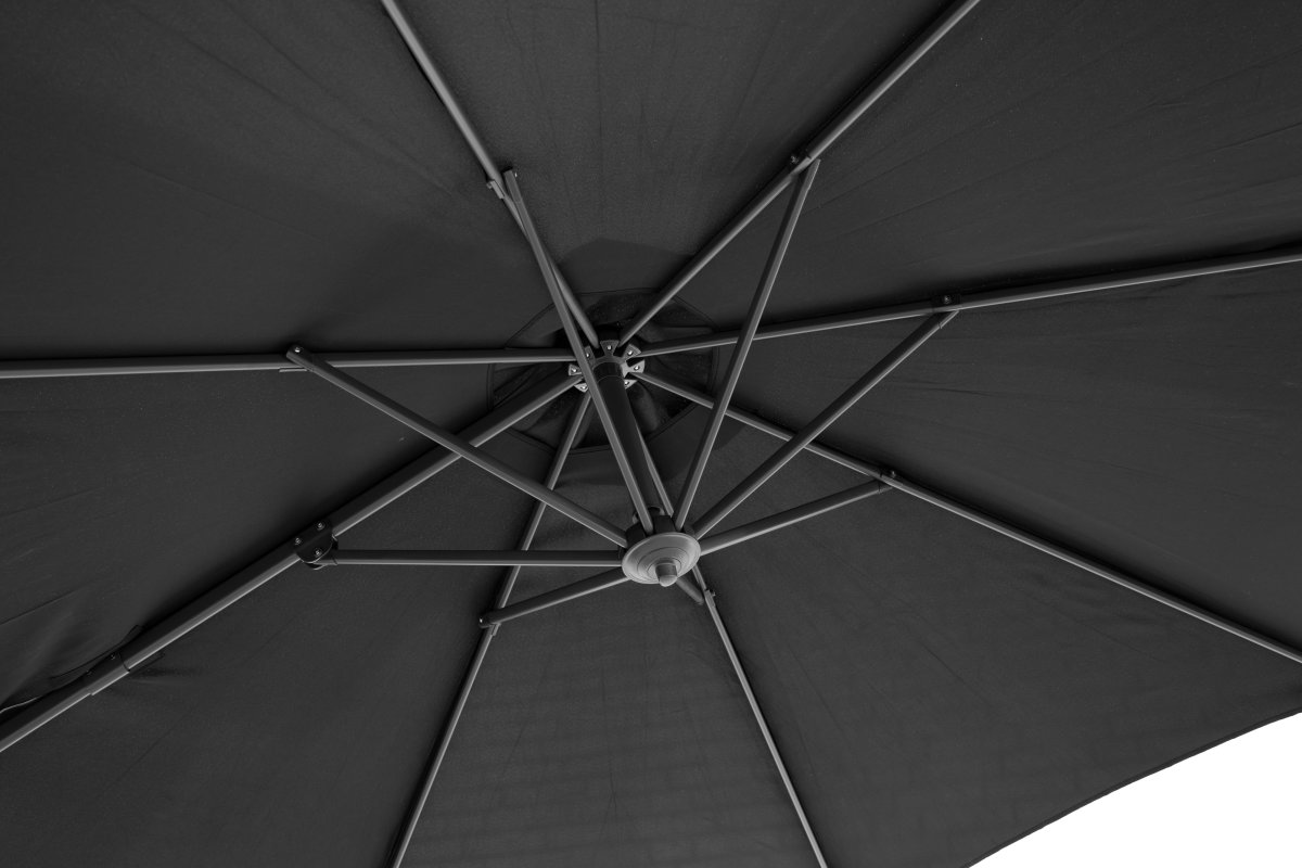 Hängparasoll Ø3m inkl. fot och överdrag, svart