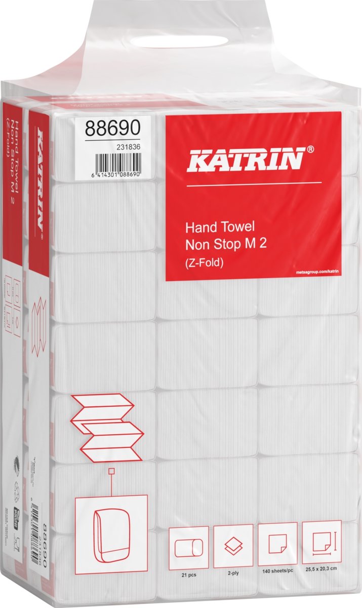Katrin Basic M2 handdukar, 2-lagers, vit
