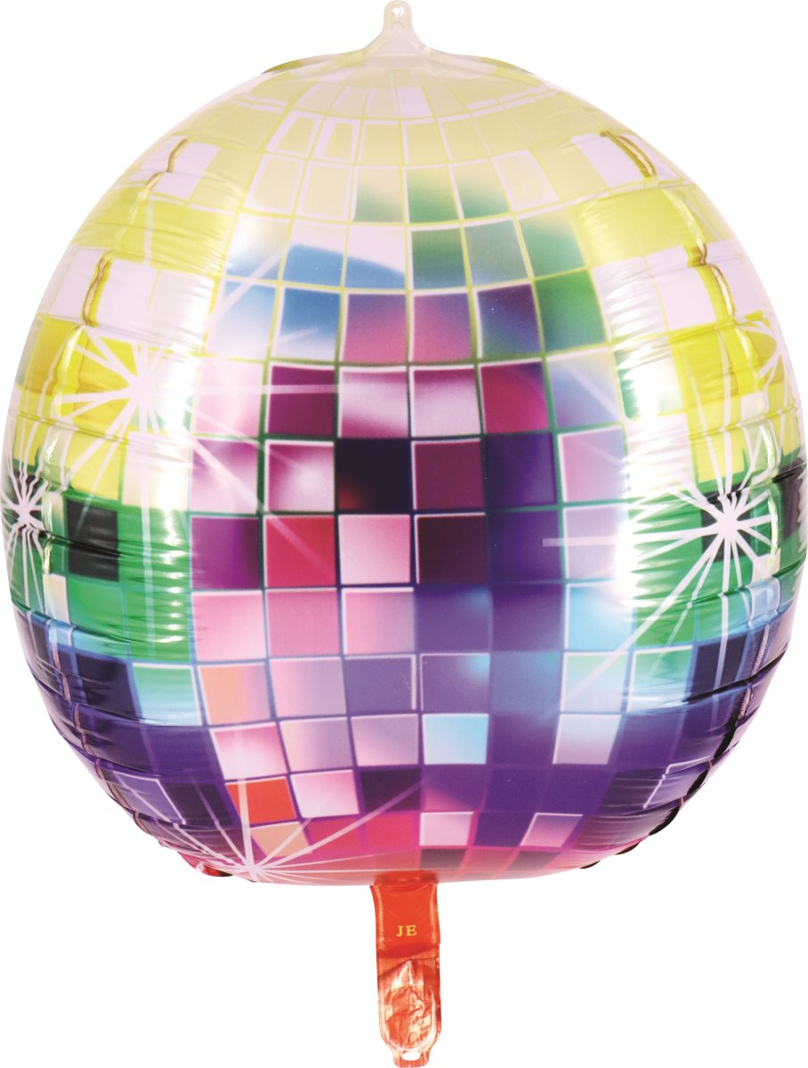 Ballong, folie, flerfärgad discokula, 35cm, 1 st