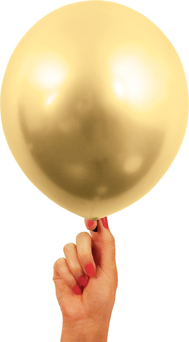 Ballong, krom, guld, 30 cm, 4 st.