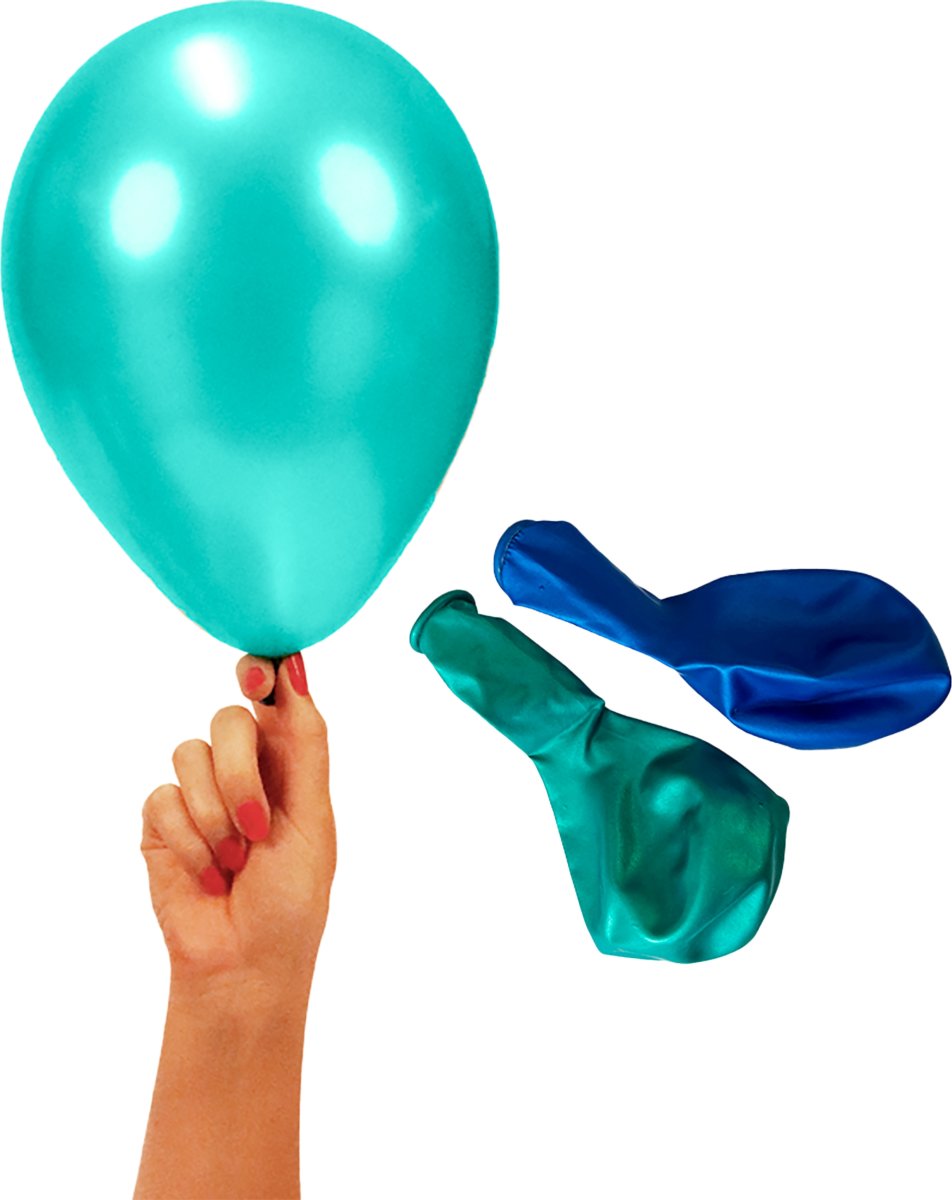 Ballong, metallic, blå, mix, 23 cm, 8 st.