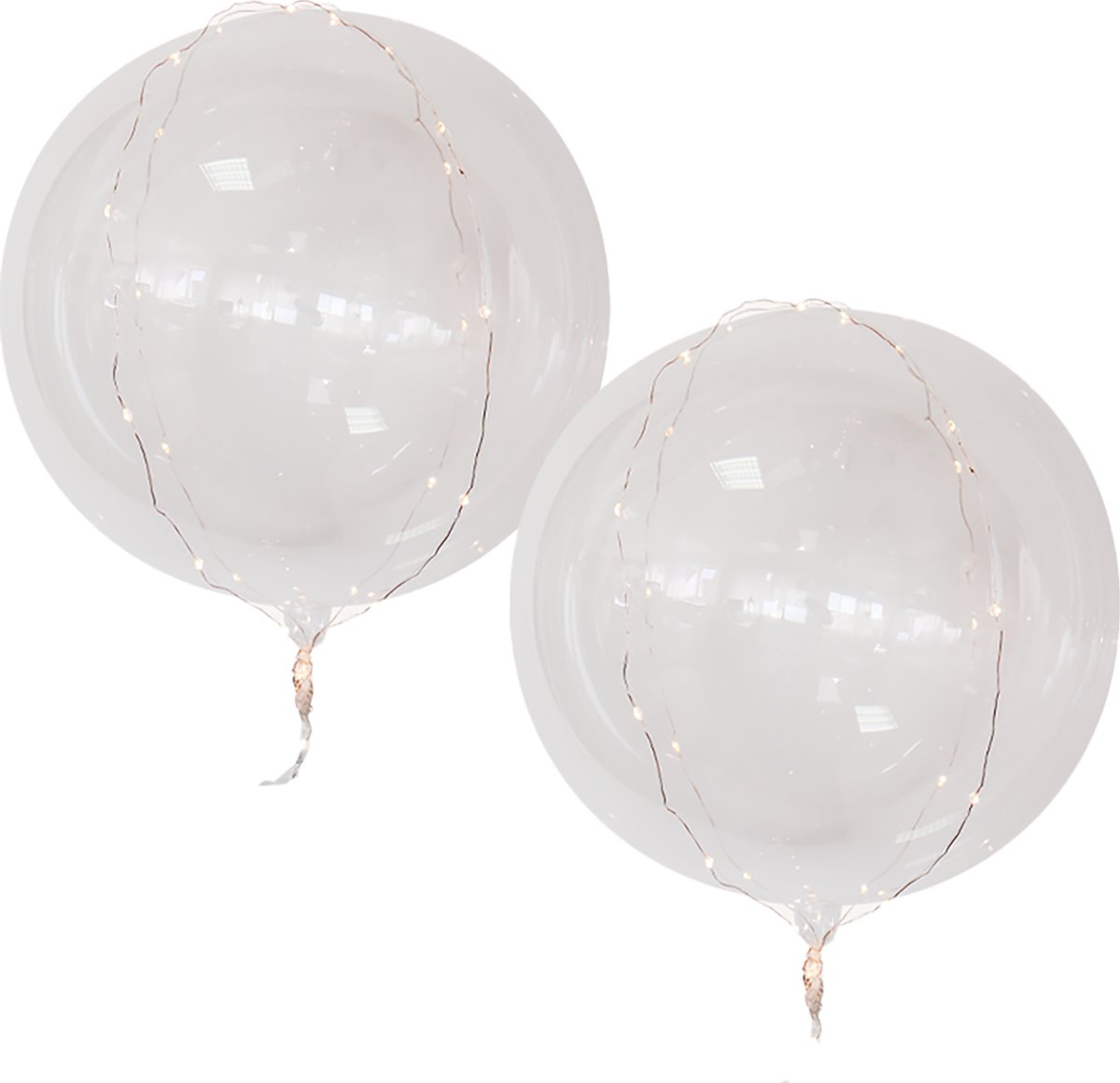 Ballong med vitt LED-ljus, 50 cm, 2 st.