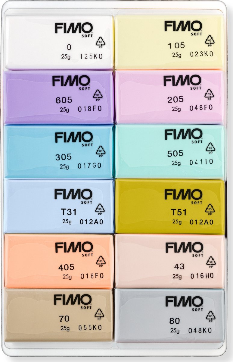 Fimo Soft Lera Colour Pack, 12 x 25 g, pastell