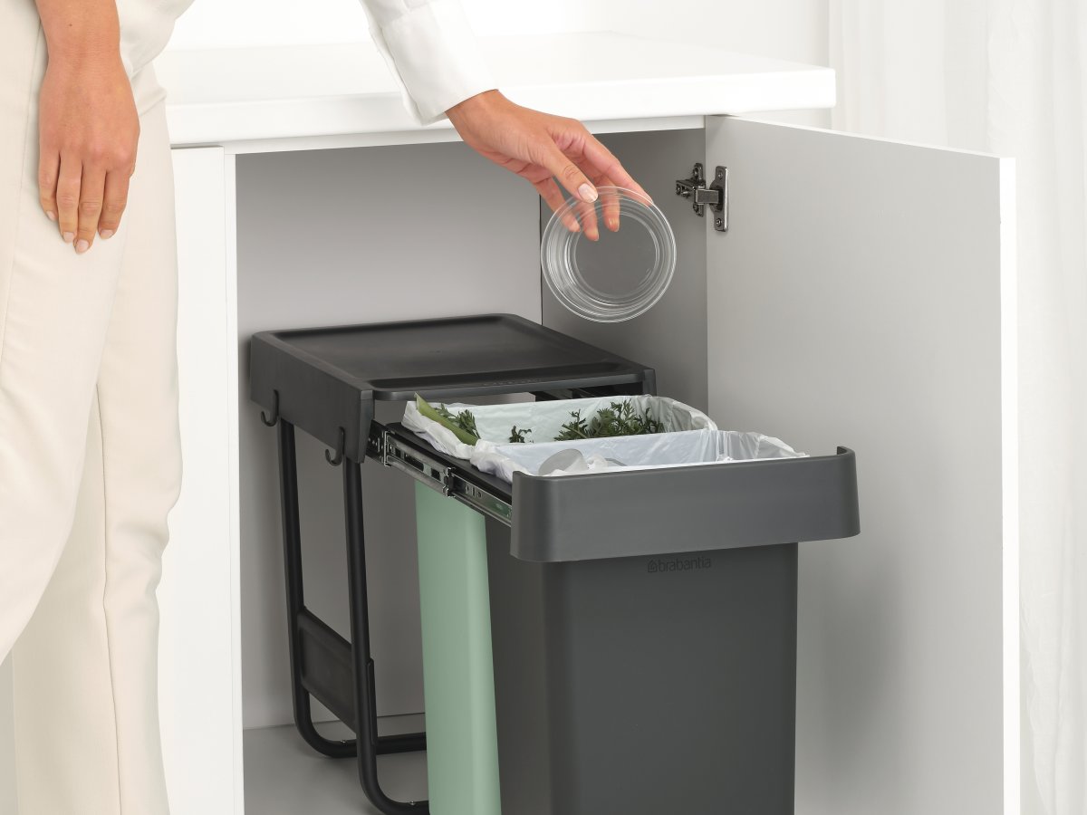 Brabantia Sort&Go, Built-in, 2x15 L, grå/grön