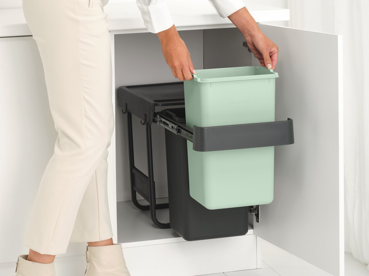 Brabantia Sort&Go, Built-in, 2x15 L, grå/grön