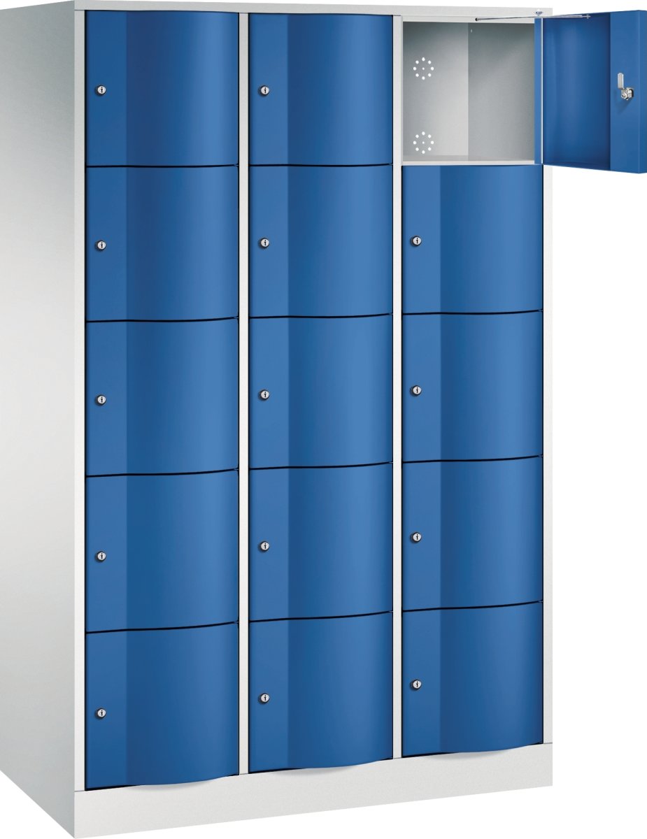 CP Förvaringsbox Resisto, 3x5 fack, H195, grå/blå