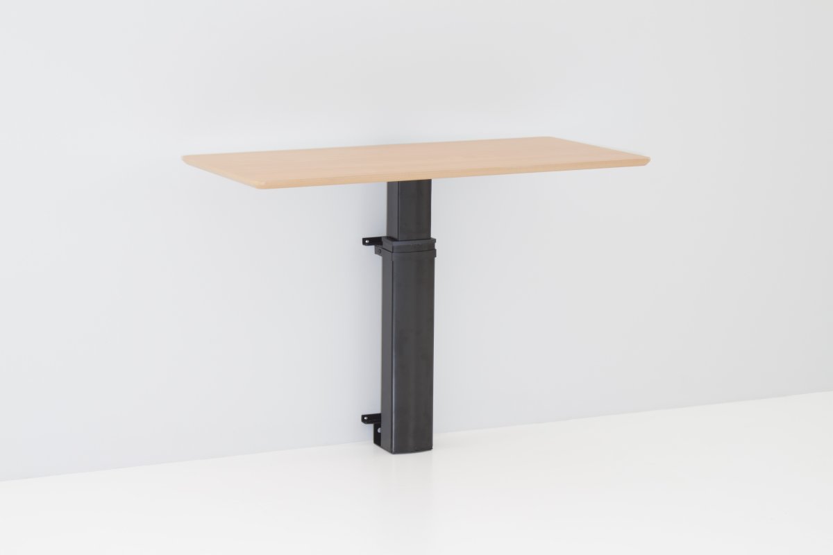 Compact väggmonterat bord svart/bokfanér 100x80 cm