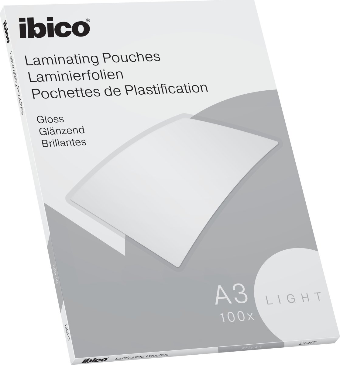 Ibico lamineringsfickor, 80my, A3, 100 st.