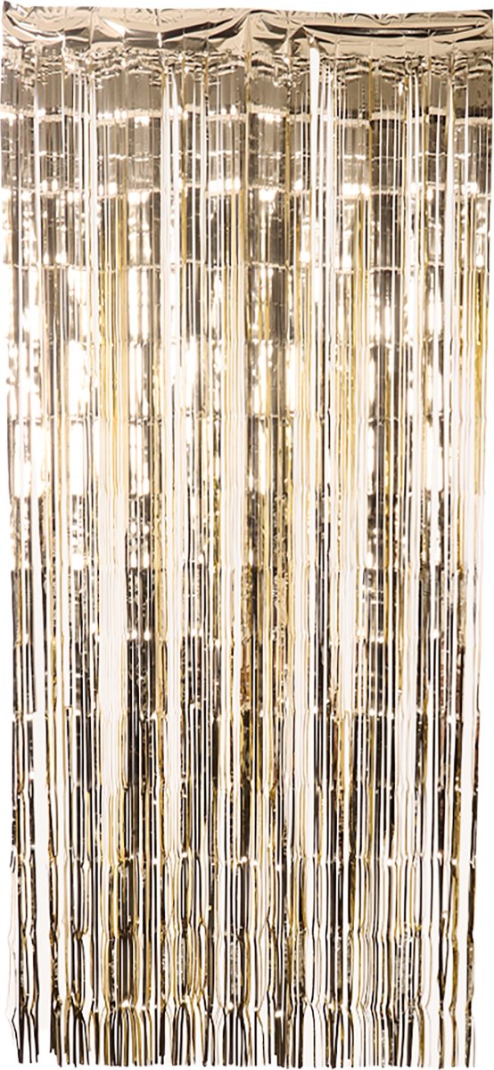 Lametta gardin, självhäftande, guld, 90 x 250 cm