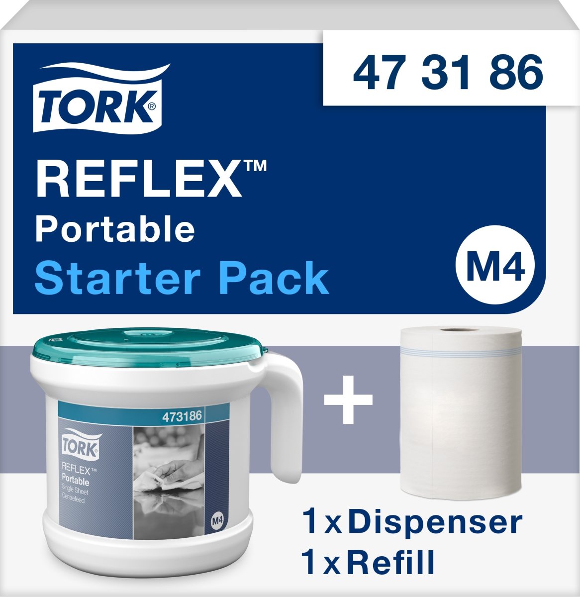 Tork M4 Reflex bärbar centerfeed-automat