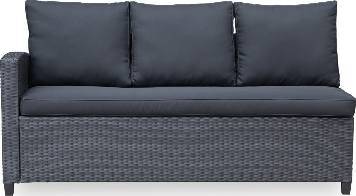 OUTDOOR hörnsoffa/loungeset, svart