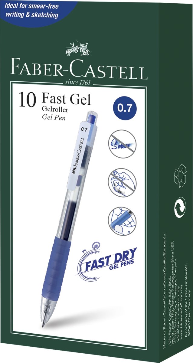 Faber-Castell Fast Dry Rollerballpenna, Blå