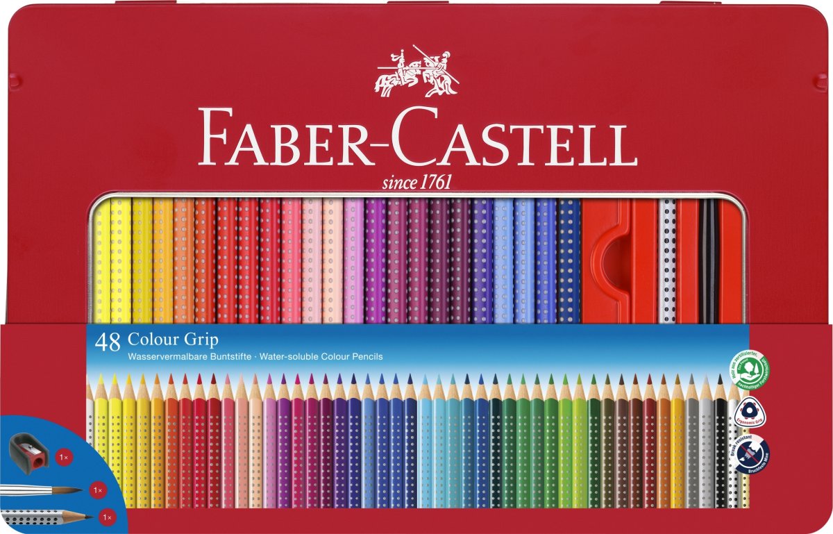 Faber-Castell Grip färgpennor, 48 färger