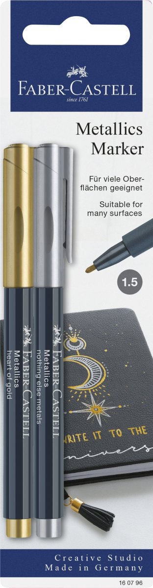 Faber-Castell Metallics Marker, Guld & Silver