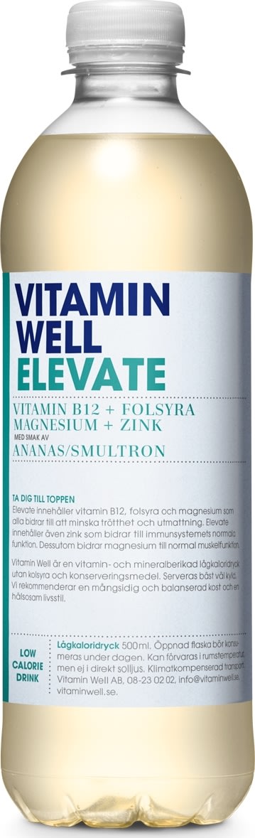 Vitamin Well Elevate, Ananas/smultron, 0,5 L
