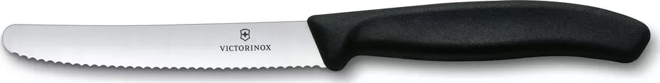 Swiss Classic Bordskniv med grillkant, Svart