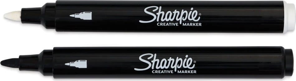 Sharpie Creative Akrylmarkör, Svart/Vit, 2 st.