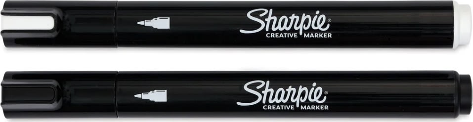 Sharpie Creative Akrylmarkör, Svart/Vit, 2 st.