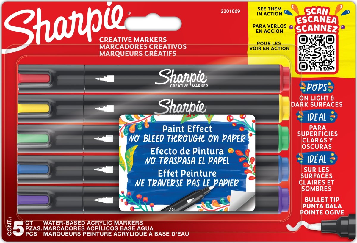 Sharpie Creative akrylmarkör, Ass., 5 st.