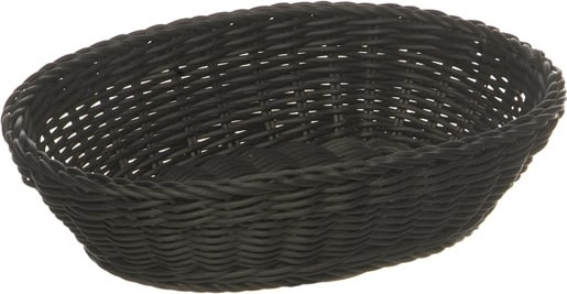 APS Brödkorg, PP, svart, oval, 25x19x6,5cm