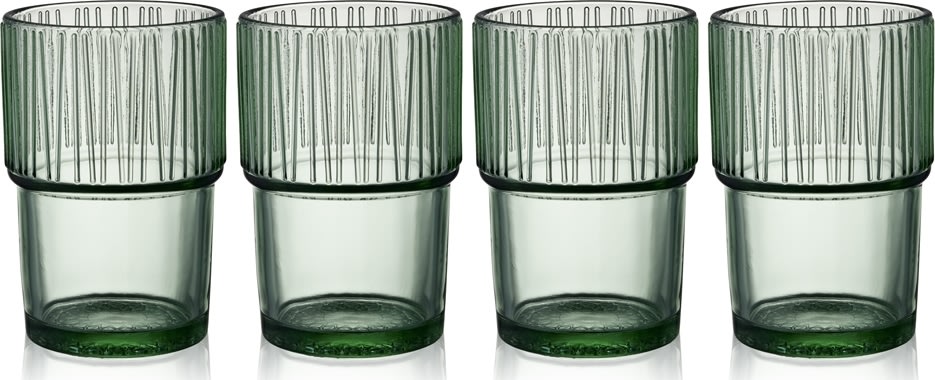 Bitz Kustintha Caféglas 38 cl, grön, 4 st.