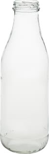 Bauer Mjölkflaska utan skruvkork, glas, 1L