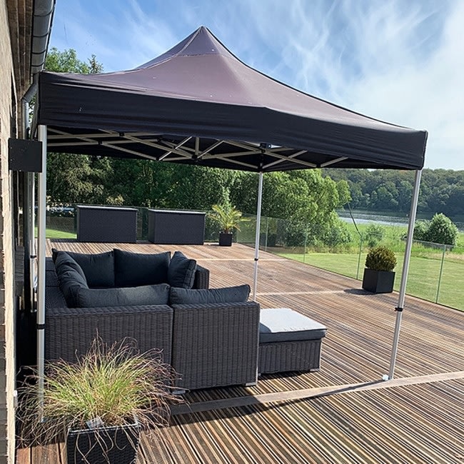 Easy Up Strong Paviljong, 4x4 m, svart/aluminium