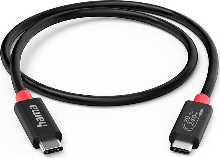 Hama 240W USB-C 4.0 Kabel, 2m, Svart