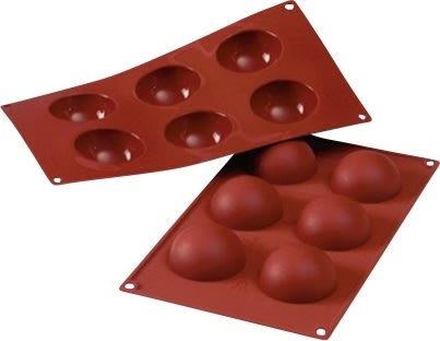 Silikomart Bakform halvrund 6 st, Ø7cm, 8cl