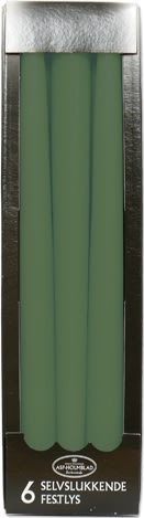 Självsläckande ljusstake, 28 cm, Grön, 6 st.