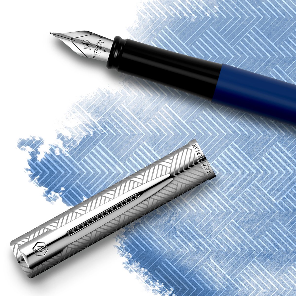 Waterman Allure Deluxe Metal & Blue Reservoar, F