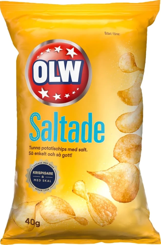 OLW  Chips Saltade, 40 g