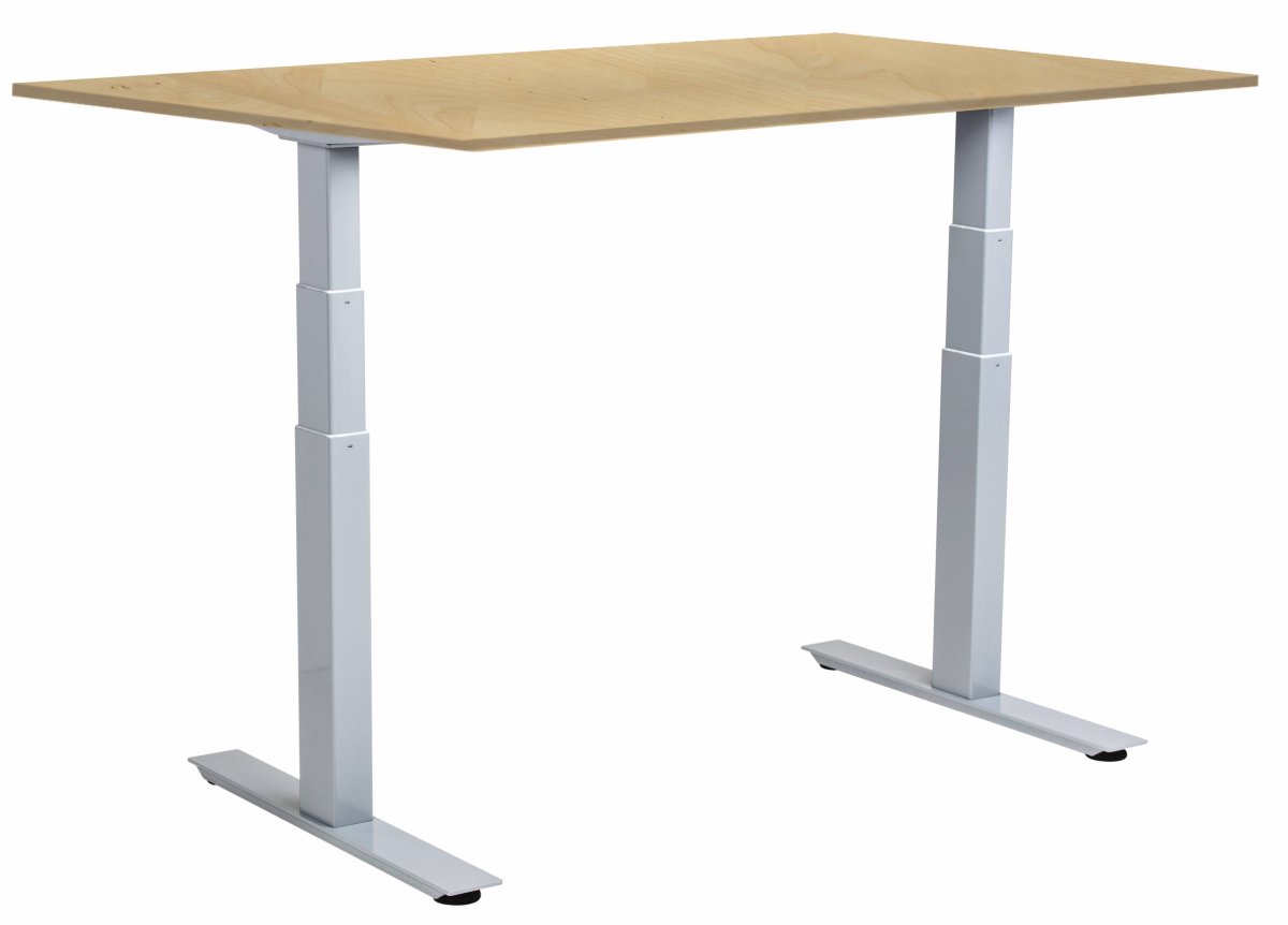 Sun-Flex III höj-/sänkbart bord, 120x80, grå/björk