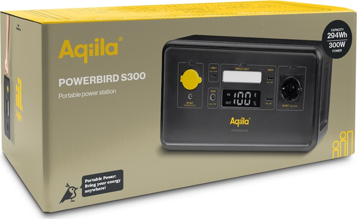 Aqiila Powerbird S300 portabelt kraftverk, 300W