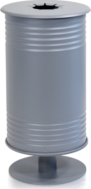 Papperskorg Plåt, Flaskor/Burk, med fot, grå