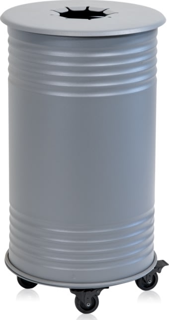 Papperskorg Tin, Bottles/Can, med hjul, grå