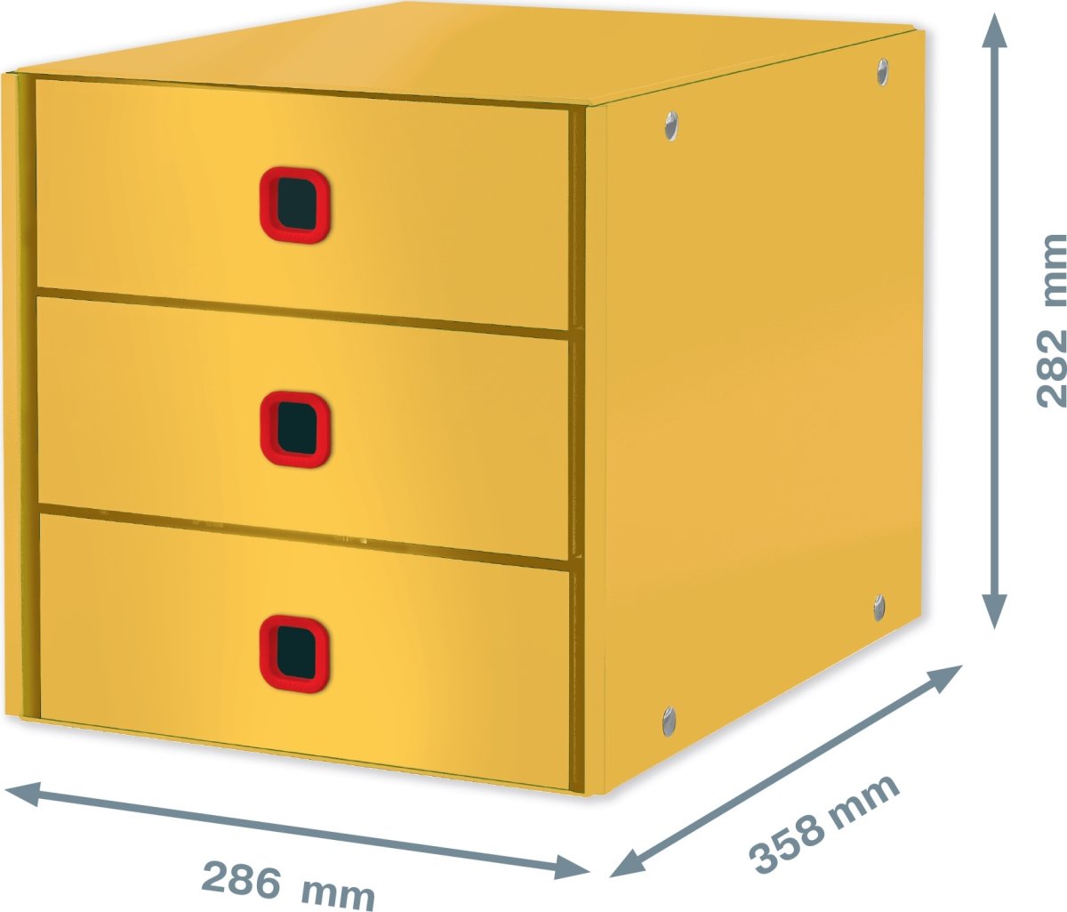 Leitz Cosy C&S Lådskåp, 3 fack, Gul