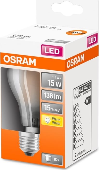 Osram Retro LED Standard glödlampa matt E27, 1,5W
