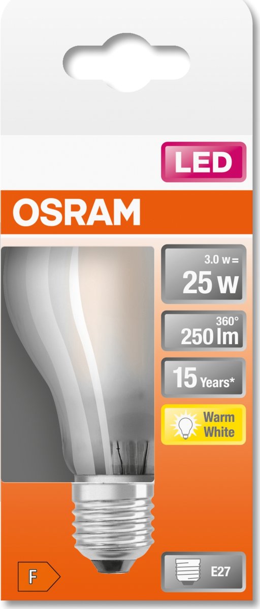 Osram Retro LED Standardlampa matt E27, 2,5W=25W